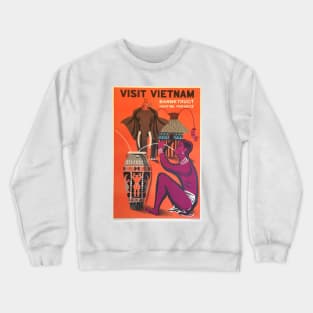 Vintage Travel Art Visit Vietnam Crewneck Sweatshirt